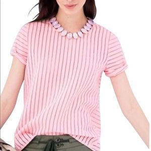 J.Crew Shadow Stripe blouse top in Blossom